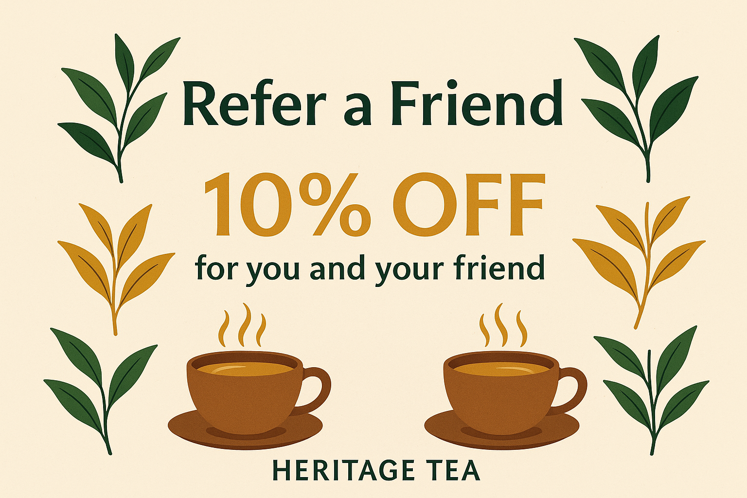 referral program 10% off for you and the referred friend